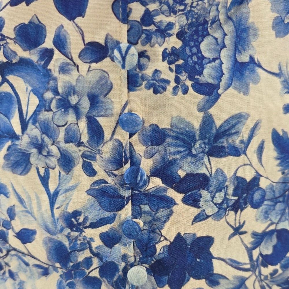 Anthropologie Maeve Women S Toile Floral Strapless Tie Front Mini Dress NWT Blue - Picture 5 of 16